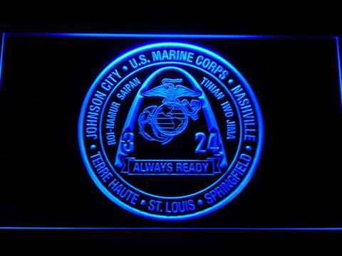 US Marine Corps 3rd Battalion 24th Marines LED Neon Sign